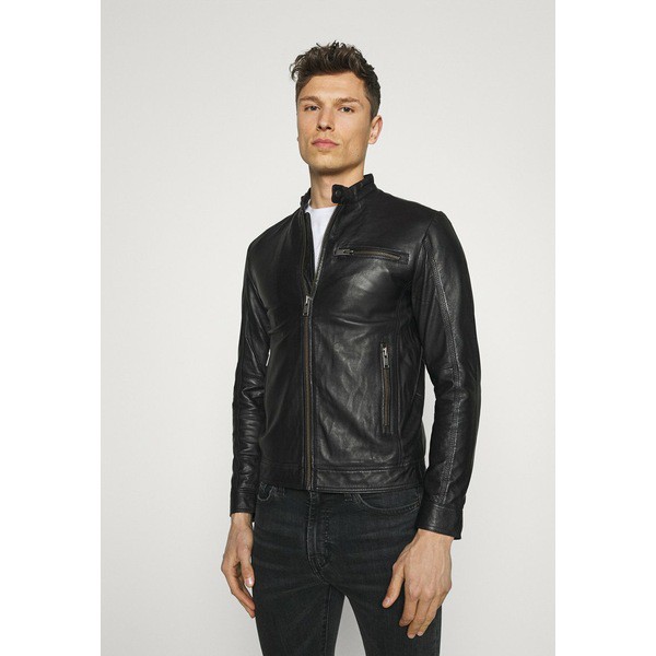 セレクテッドオム メンズ コート アウター SLHICONIC CLASSIC - Leather jacket - black black