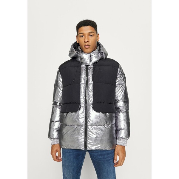 カルバンクライン メンズ コート アウター HIGH SHINE BLOCKING PUFFER - Winter jacket - gun metal gun metal