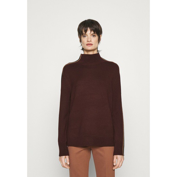 ビクトリアベックカム レディース パーカー・スウェットシャツ アウター CONTRAST RIB TURTLENECK JUMPER - Jumper - toffee brown toffe