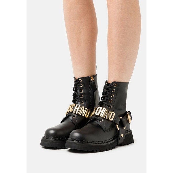 モスキーノ レディース ブーツ＆レインブーツ シューズ Lace-up ankle boots - nero nero