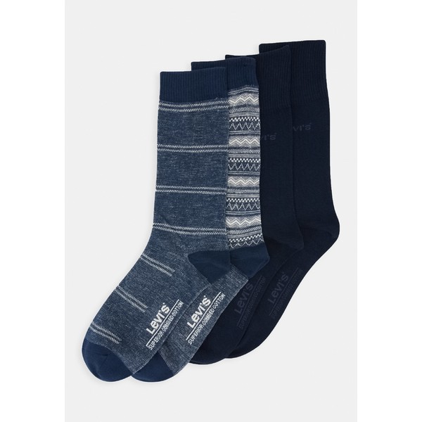 製造元特別価格 リーバイス メンズ 靴下 アンダーウェア Giftbox Reg Cut Fair Isle 4 Pack Socks Blue Blue 格安中古 Carlsbadaqua Com