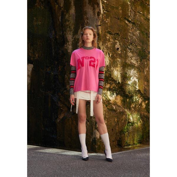 ヌメロ ヴェントゥーノ レディース Tシャツ トップス Print T-shirt - fuxia fuxia