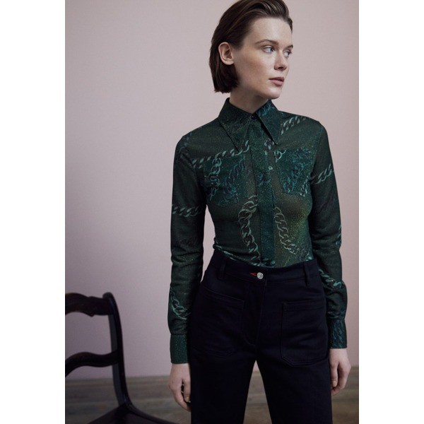 ヴィクトリア ベッカム レディース シャツ トップス Button-down blouse - dark green/green dark green/green