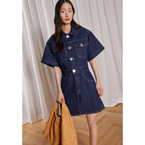 フレームデニム レディース ワンピース トップス OVERSIZED DETAIL DENIM DRESS - Denim dress - rinse rinse