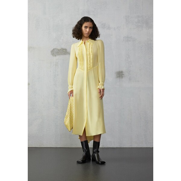 ヴィクトリア ベッカム レディース ワンピース トップス FRILL DETAIL SHIRT DRESS - Shirt dress - lemon lemon