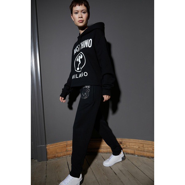 モスキーノ レディース カジュアルパンツ ボトムス CRYSTAL TEDDY BEAR - Tracksuit bottoms - black black