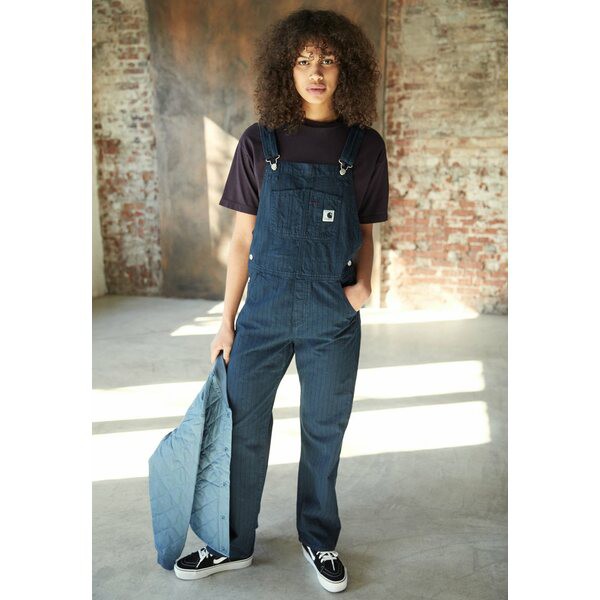 カーハート レディース カジュアルパンツ ボトムス TRADE OVERALL - Dungarees - mizar/black mizar/black