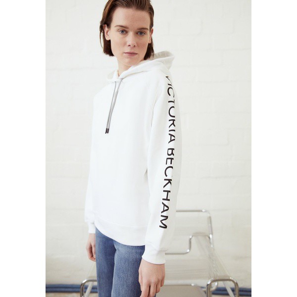 ヴィクトリア ベッカム レディース パーカー・スウェットシャツ アウター LOGO HOODIE - Sweatshirt - white white