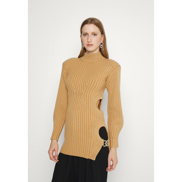 デヴィッド コーマ レディース ワンピース トップス SIDE CUTOUTS KNIT - Jumper dress - beige beige