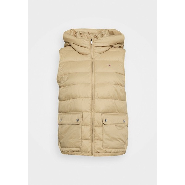 トミー ヒルフィガー レディース コート アウター PADDED HOODED VEST - Waistcoat - beige beige