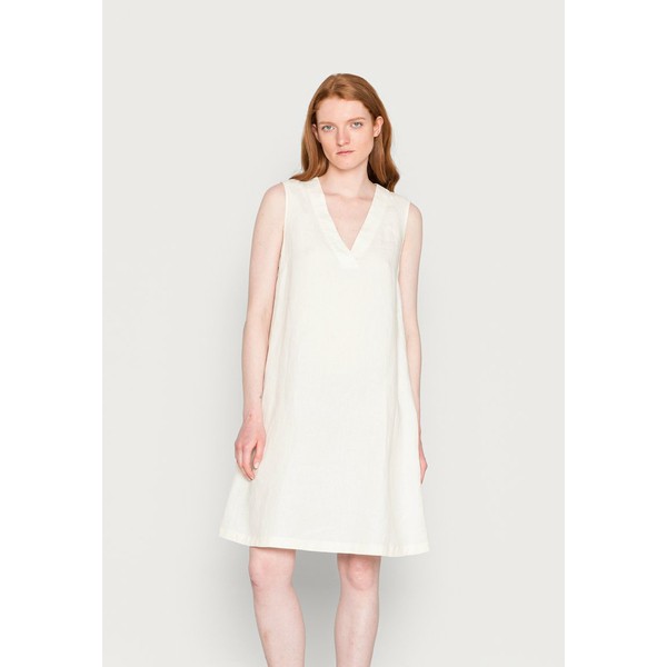 マルコポーロ レディース ワンピース トップス DRESS A SHAPE V NECKLINE SLEEVELESS - Day dress - bleached vanilla bleached vanilla