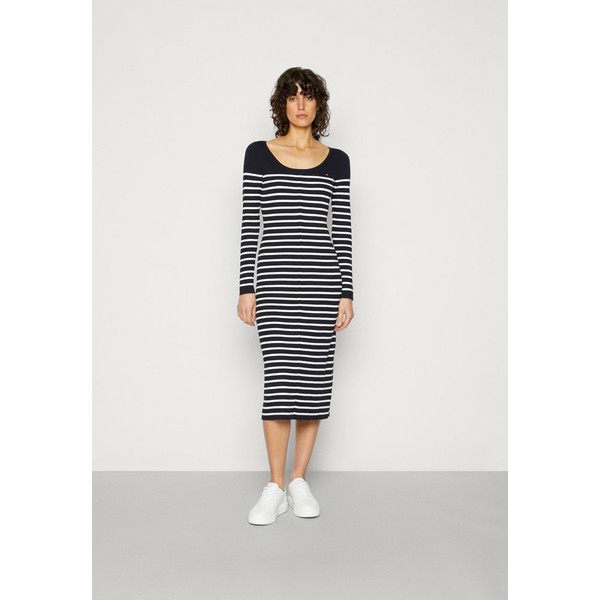 トミー ヒルフィガー レディース ワンピース トップス STRIPED SCOOP DRESS - Jumper dress - ecru/desert sky ecru/desert sky