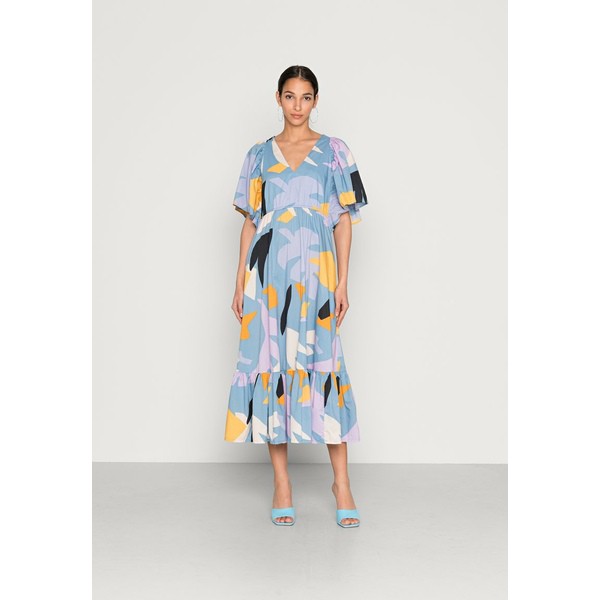 マルコポーロ レディース ワンピース トップス DRESS FEMININE GATHERING BAT SLEEVE MIDI LENGTH PRINTED - Day dress - multi multi