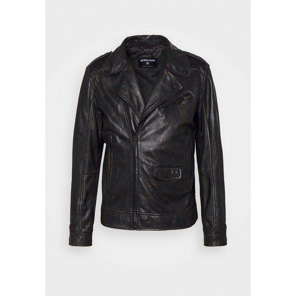 ストレルソン メンズ コート アウター PARKLEY - Leather jacket - black black