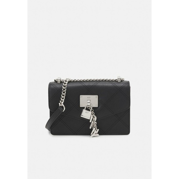 ダナ キャラン ニューヨーク レディース ショルダーバッグ バッグ ELISSA SHOULDER FLAP - Across body bag - black/silver-coloured bla