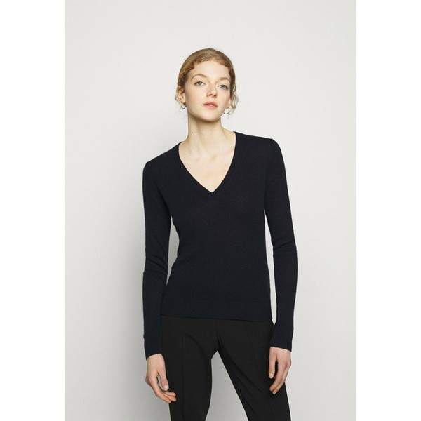 セオリー レディース パーカー・スウェットシャツ アウター VNECK FEATH - Jumper - deep navy deep navy