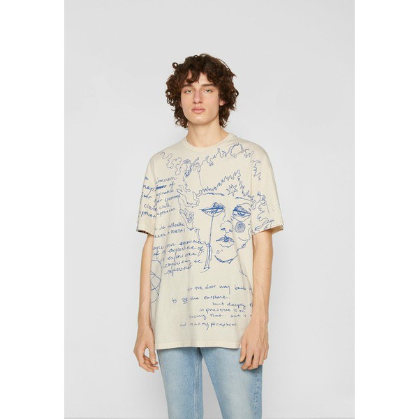 アイスバーグ メンズ Tシャツ トップス Print T-shirt - stampa fondo beige/blu stampa fondo beige/blu