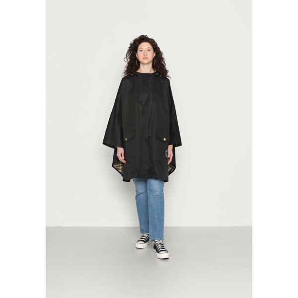 スコッチアンドソーダ レディース コート アウター WATERPROOF PONCHO WITH PRINTED INSIDE - Waterproof jacket - black black