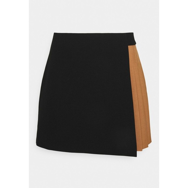 アリス アンド オリビア レディース スカート ボトムス TONI ASYMM SKIRT - Mini skirt - black/camel black/camel