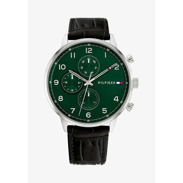 トミー ヒルフィガー メンズ 腕時計 アクセサリー LEONARD - Chronograph watch - black croc / silver / green black croc / silver / g