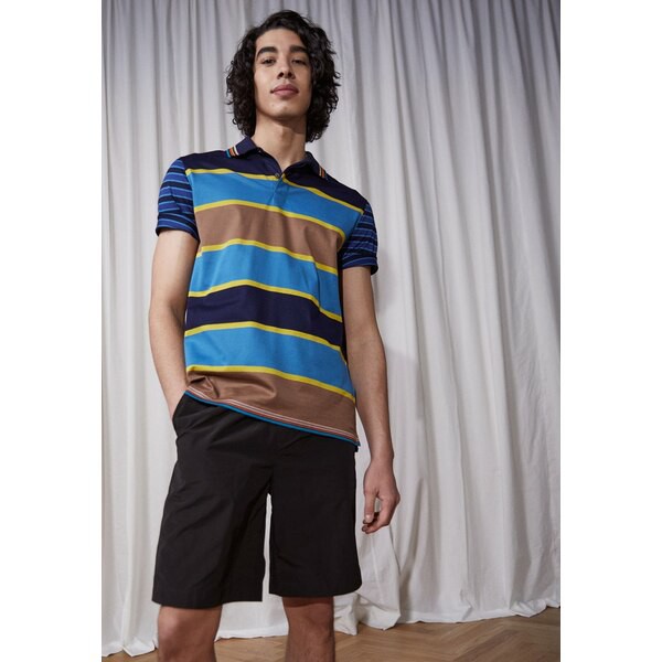 ポールスミス メンズ Tシャツ トップス GENTS STRIPE SHIRT - Polo shirt - blue/light brown blue/light brown