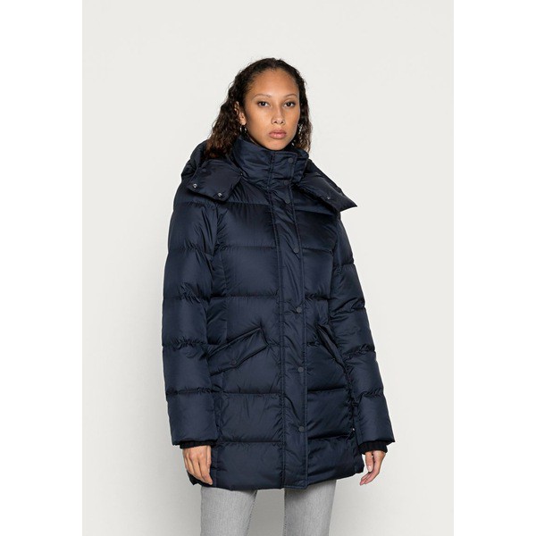 マルコポーロ レディース コート アウター MIDDLE LENGTH DETACHABLE HOOD - Down coat - deep blue sea deep blue sea