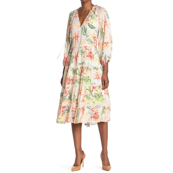 安心の定価販売 アリス アンド オリビア レディース ワンピース トップス Layla Printed Tiered Dress Hibfloral Hpb S Com