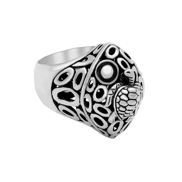 超目玉 デヴァタ レディース リング アクセサリー Sterling Silver Bali Filigree Turtle Dome Ring Silver 期間限定送料無料 Bayounyc Com