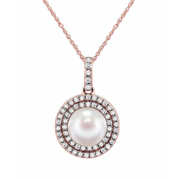 ホノラ レディース ネックレス・チョーカー・ペンダントトップ アクセサリー Cultured Freshwater Pearl (7-7.5mm) and Diamond (1/4 ct.