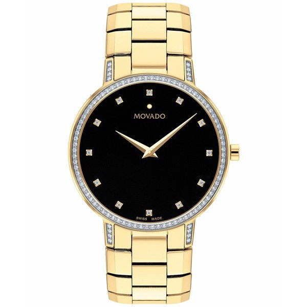 モバド メンズ 腕時計 アクセサリー Faceto Men's Swiss Diamond (3/8 ct. t.w.) Gold-Tone PVD Bracelet Watch 39mm Gold