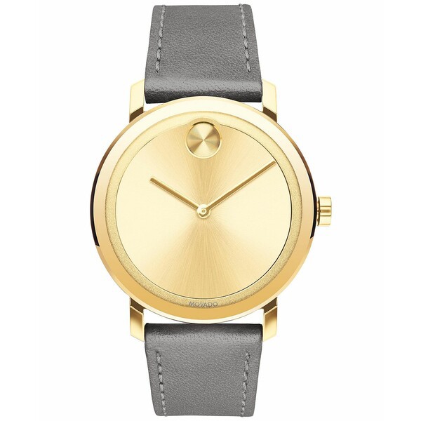 モバド メンズ 腕時計 アクセサリー Men's Bold Evolution Swiss Grey Leather Strap Watch 40mm Gold