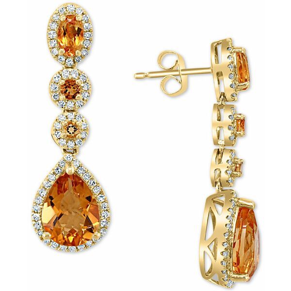 エフィー コレクション レディース ピアス＆イヤリング アクセサリー EFFY® Citrine (4 ct. t.w.) & Diamond (3/8 ct. t.w.) Drop Ea