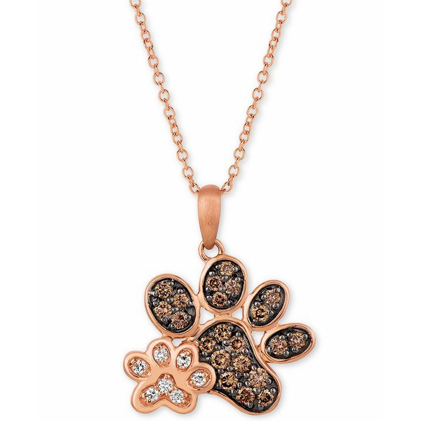 ルヴァン レディース ネックレス・チョーカー・ペンダントトップ アクセサリー Nude & Chocolate® Diamond Paw Prints 20" Pendant N