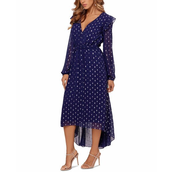 ベッツィ アンド アダム レディース ワンピース トップス Clip-Dot Midi Dress Night Blue/Silver