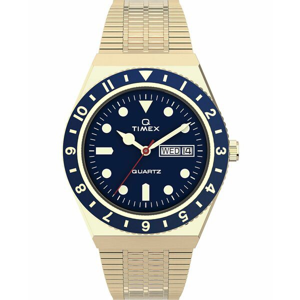 タイメックス メンズ 腕時計 アクセサリー Men's Q Diver Inspired Gold-Tone Stainless Steel Bracelet Watch 38mm Gold-Tone