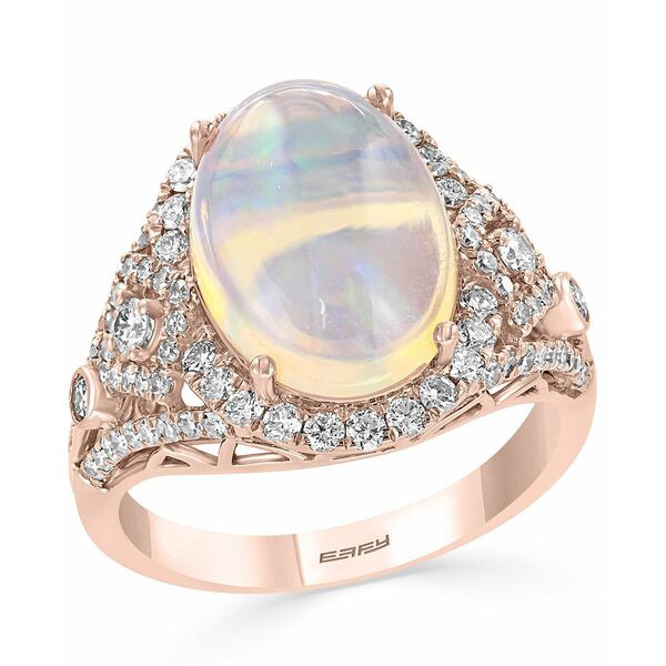 エフィー コレクション レディース リング アクセサリー EFFY® Ethiopian Opal (4-3/8 ct. t.w.) & Diamond (3/4 ct. t.w.) Statemen