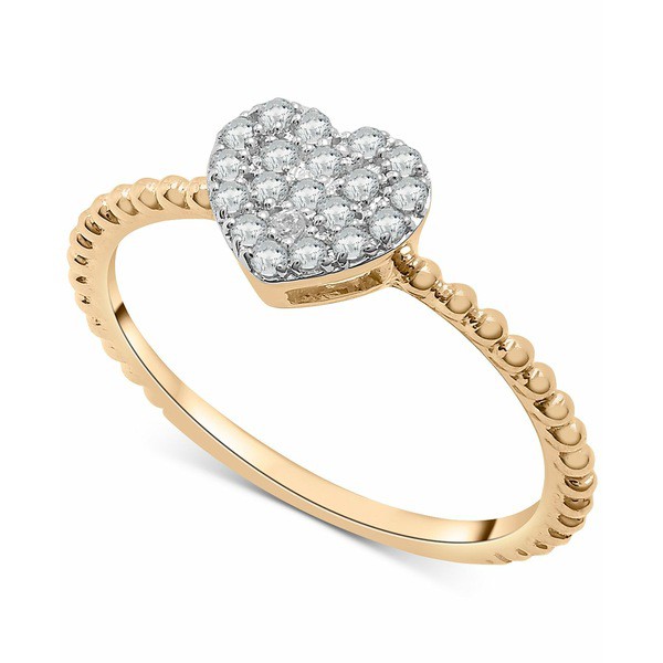 ラップド レディース リング アクセサリー Diamond Heart Cluster Ring (1/6 ct. t.w.) in 14k Gold, Created for Macy's Yellow Gold