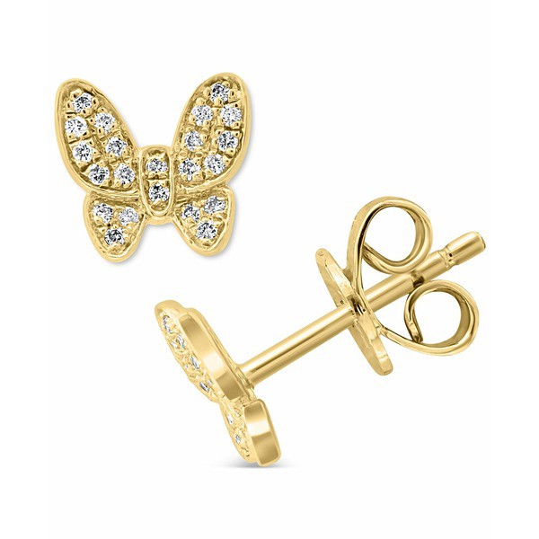 エフィー コレクション レディース ピアス＆イヤリング アクセサリー EFFY Diamond (1/8 ct.t.w.) Butterfly Stud Earrings in Sterling