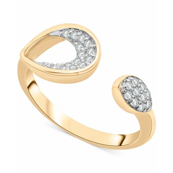 ラップド レディース リング アクセサリー Diamond Cut-Out Cuff Ring (1/6 ct. t.w.) in 14k Gold, Created for Macy's Yellow Gold