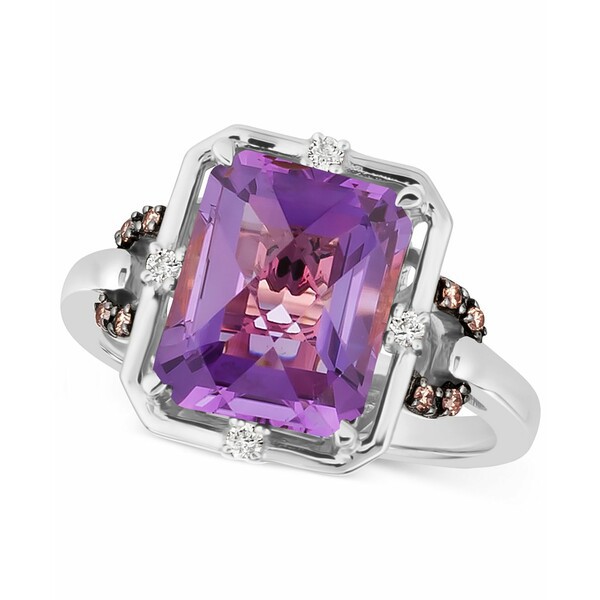 ルヴァン レディース リング アクセサリー Grape Amethyst (3-3/4 ct. t.w.) & Diamond (1/10 ct. t.w.) Statement Ring in 14k White Go