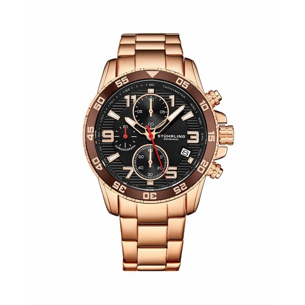 スターリング メンズ 腕時計 アクセサリー Men's Rose Gold Stainless Steel Bracelet Watch 40mm Dusty Rose