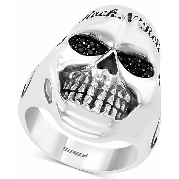 エフィー コレクション メンズ リング アクセサリー EFFY® Men's Black Spinel Rock n' Roll Statement Ring in Sterling Silver Sil