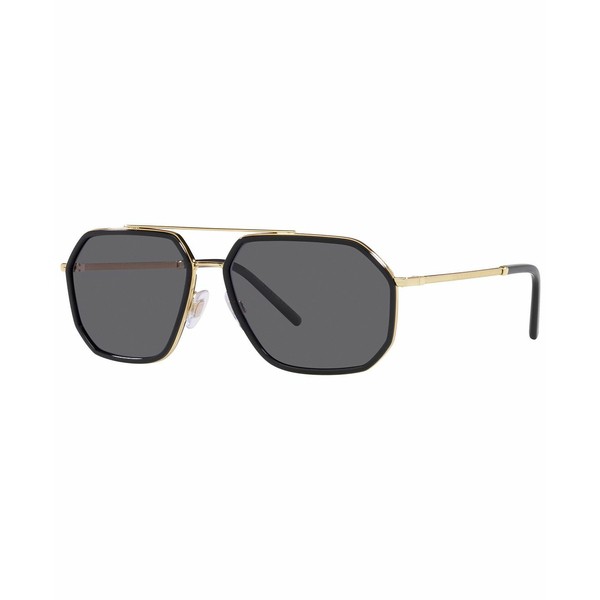 ドルチェ＆ガッバーナ メンズ サングラス・アイウェア アクセサリー Men's Polarized Sunglasses, DG2285 60 Gold-Tone, Black