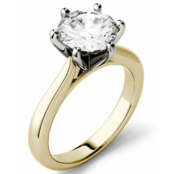 チャールズ アンド コルバード レディース リング アクセサリー Moissanite Solitaire Engagement Ring 1-9/10 ct. t.w. Diamond Equival