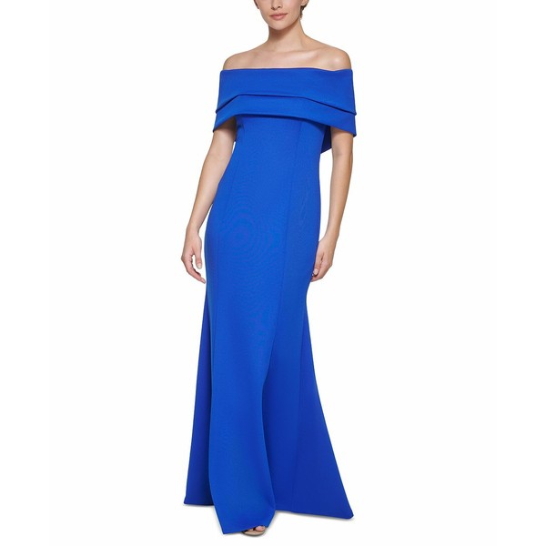 ヴィンスカムート レディース ワンピース トップス Off-The-Shoulder Gown Cobalt