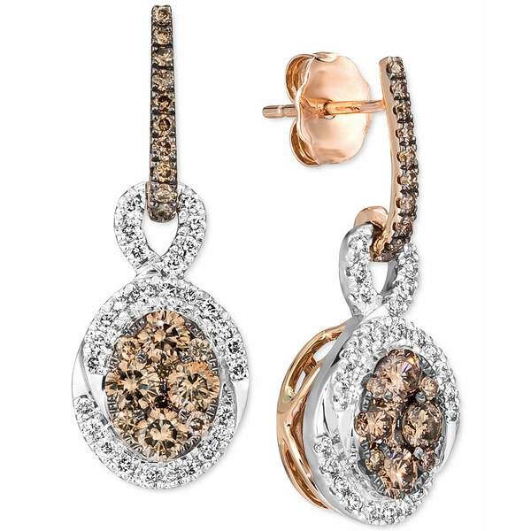 ルヴァン レディース ピアス＆イヤリング アクセサリー Nude Diamond & Chocolate Diamond Drop Earrings (1-1/4 ct. t.w.) in 14k White