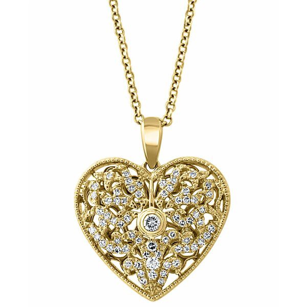 エフィー コレクション レディース ネックレス・チョーカー・ペンダントトップ アクセサリー EFFY® Diamond Openwork Filigree Heart