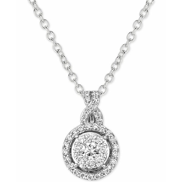 ルヴァン レディース ネックレス・チョーカー・ペンダントトップ アクセサリー Vanilla Diamond Halo 18" Pendant Necklace (1/3 ct. t.w