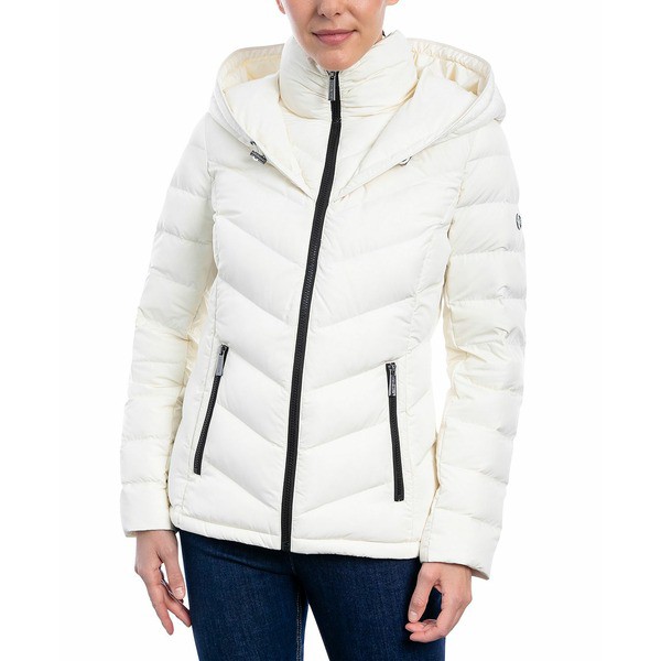 マイケルコース レディース ジャケット＆ブルゾン アウター Women's Hooded Down Puffer Coat, Created for Macy's Bone