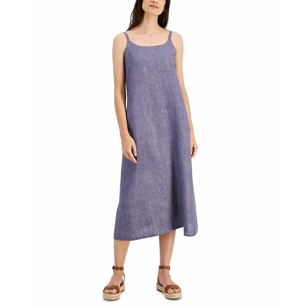 エイリーンフィッシャー レディース ワンピース トップス Women's Organic Linen Dress Misty Lilac